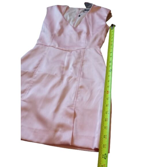 Zara NWOT Women's Size XS Pink Satin Fitted Mini Dress - Picture 5 of 7